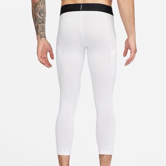 Nike Pro | Dri-FIT 3/4-Length Fitness Tights in White (Small) - Picture 7 of 12